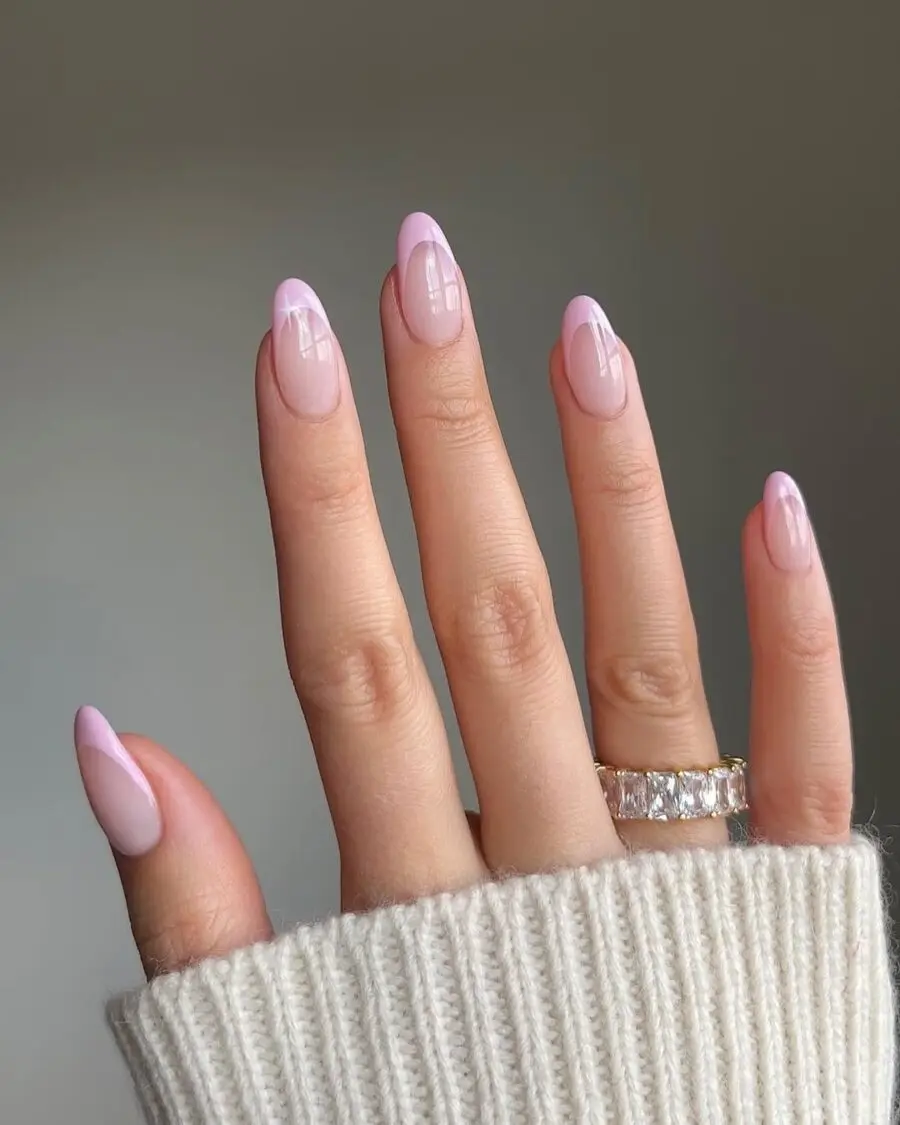 Chic and modern pink French tip nails