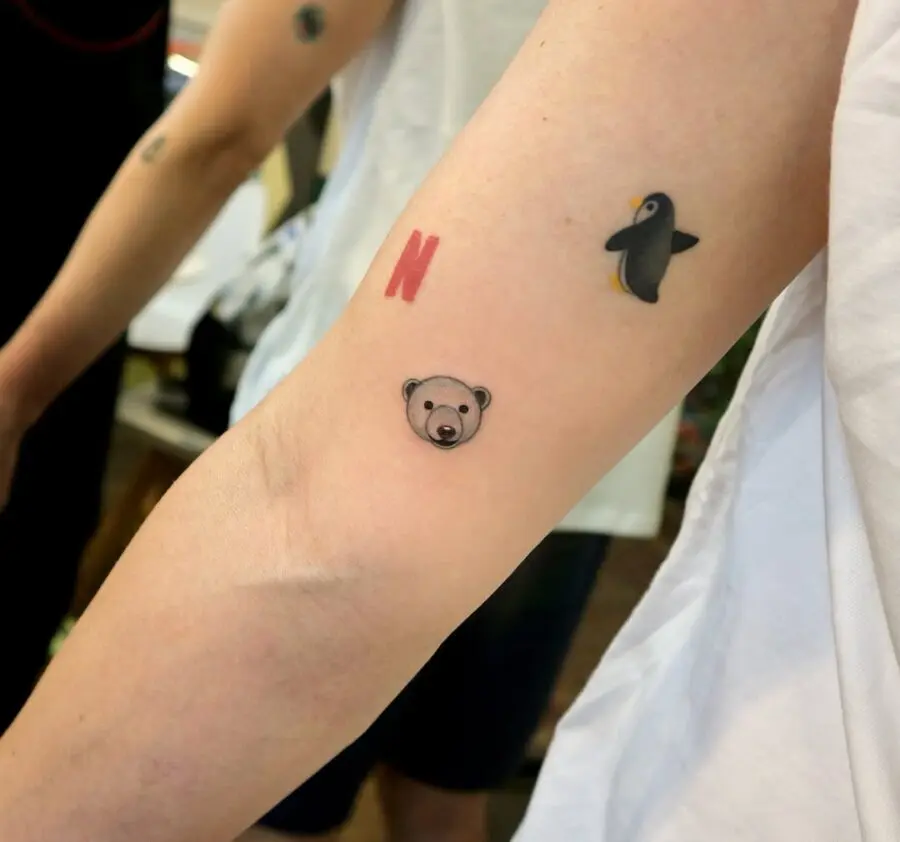Adorable minimalist polar bear tattoo design