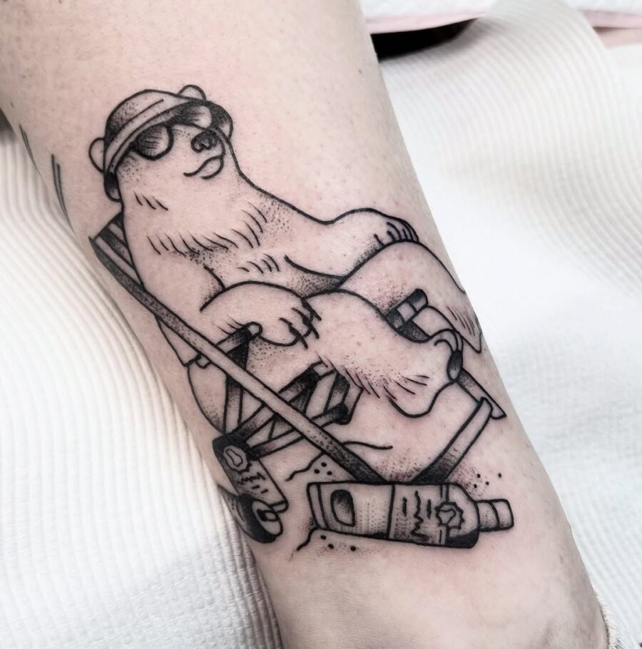 Chill Polar Bear Tattoo in Summer Vibe