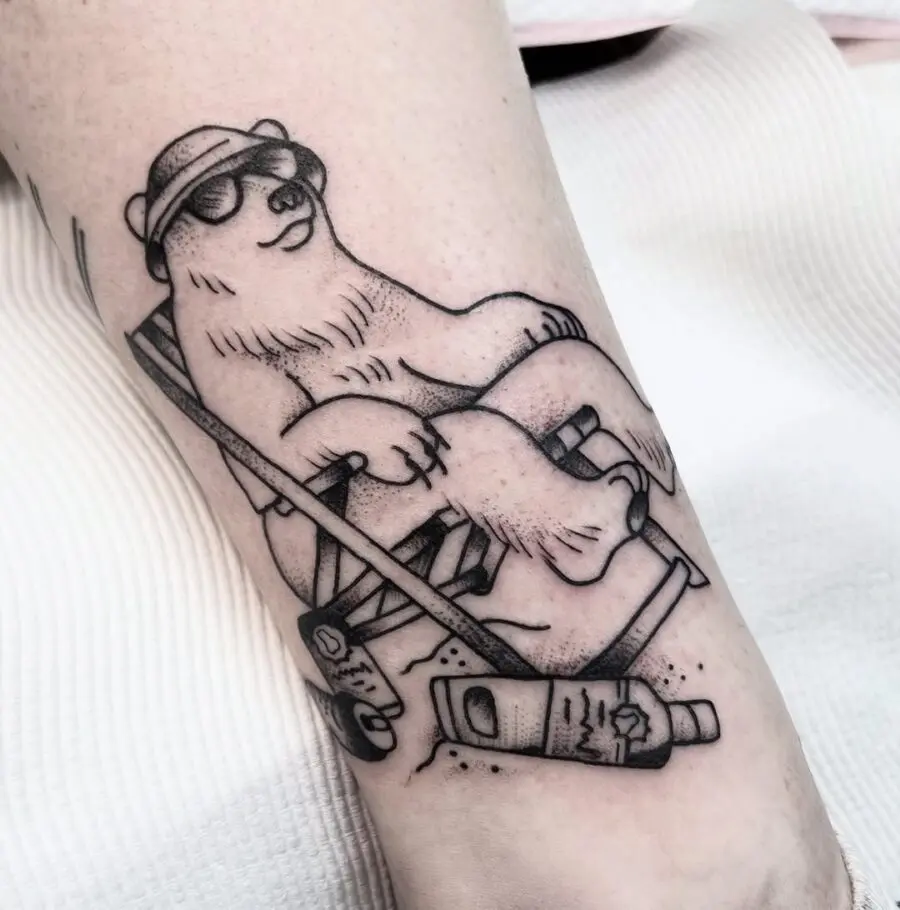 Chill Polar Bear Tattoo in Summer Vibe