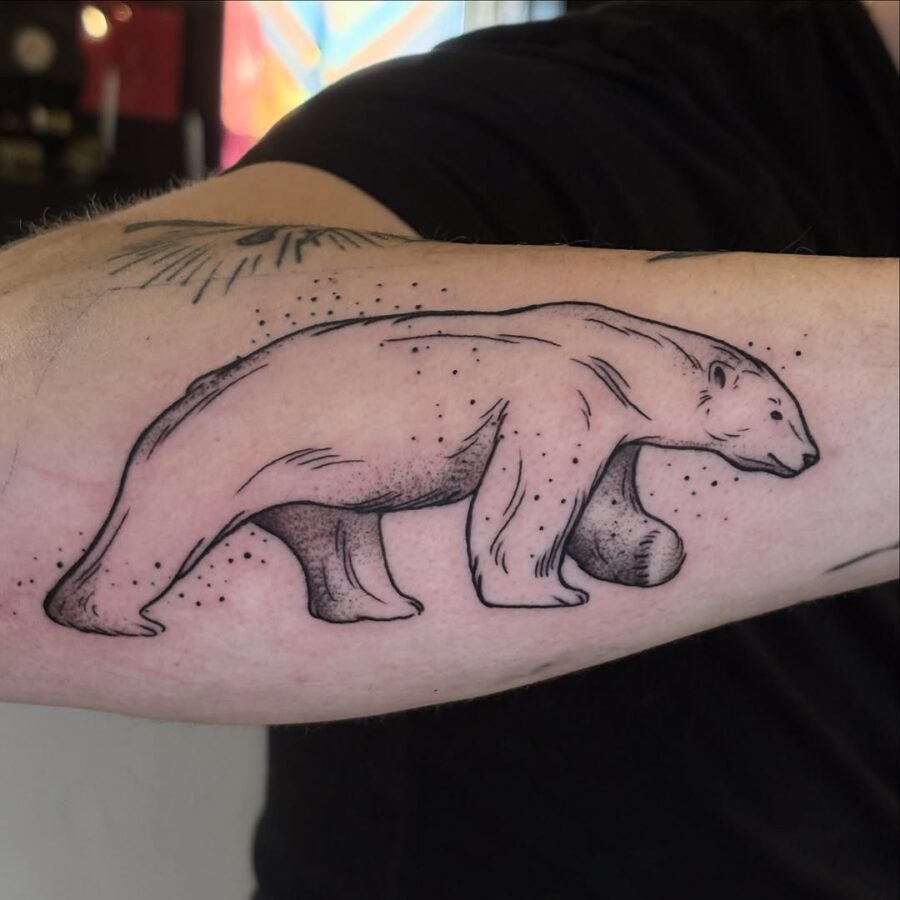 Elegant Minimalist Polar Bear Tattoo Design