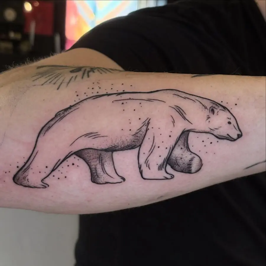 Elegant Minimalist Polar Bear Tattoo Design