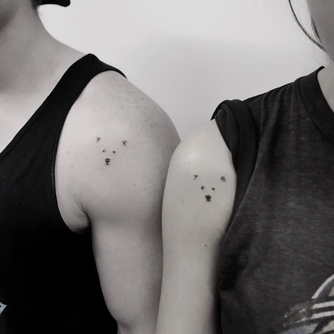 Delightful Couple's Polar Bear Tattoos