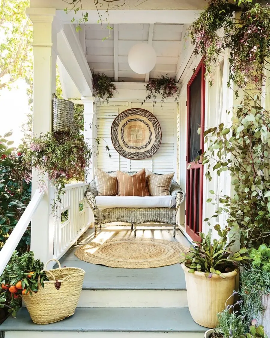 Charming porch with cozy seating area