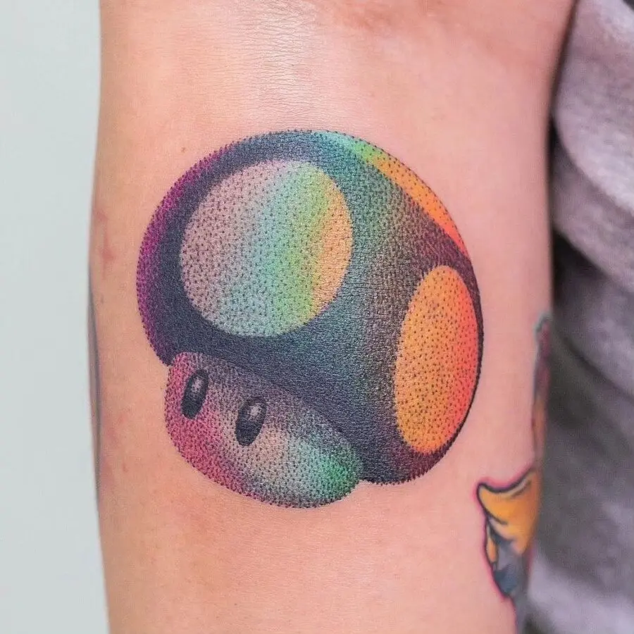 Vibrant Mushroom Ink with Retro Vibes
