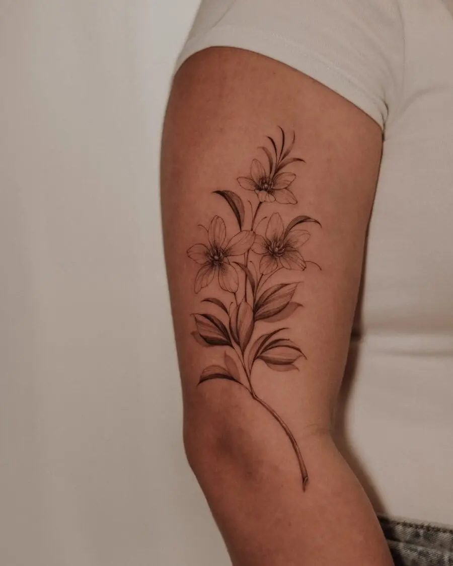 Elegant Sampaguita Flower Tattoo Design on Arm