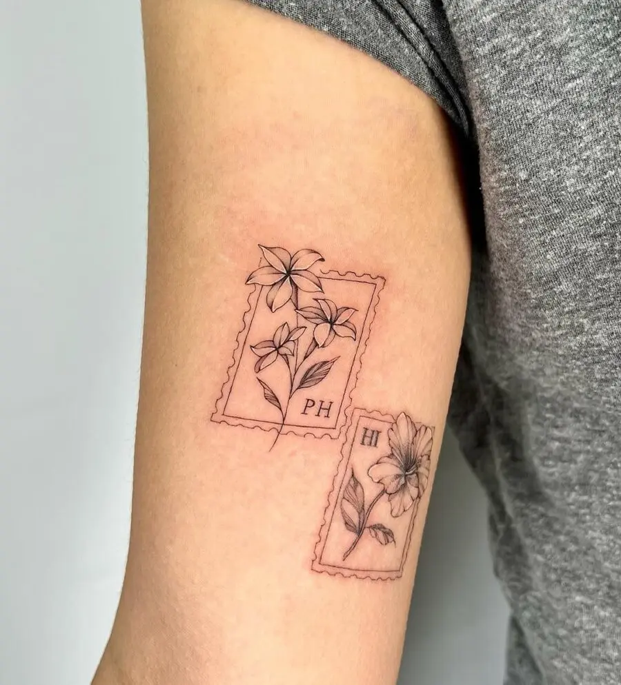 Delicate Sampaguita Flower Tattoo Stamp Design