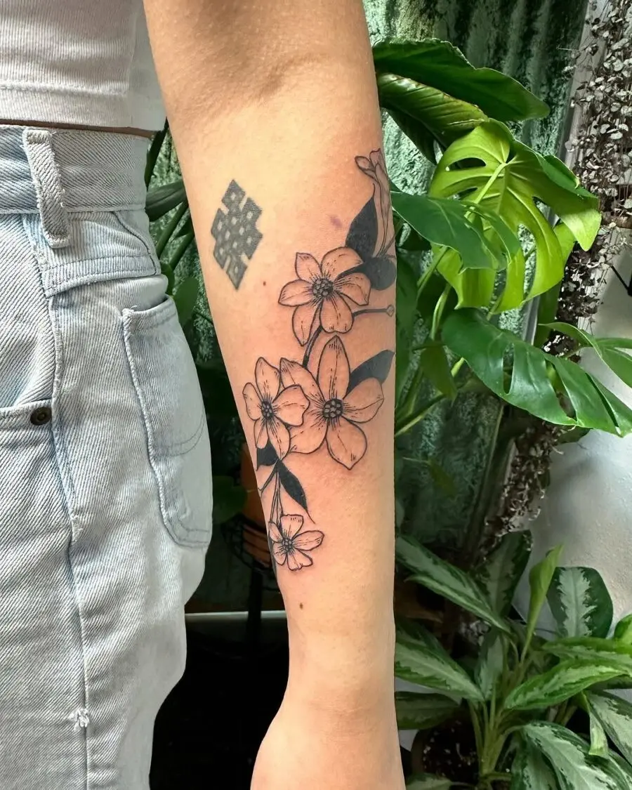 Elegant Sampaguita Floral Tattoo on the Arm