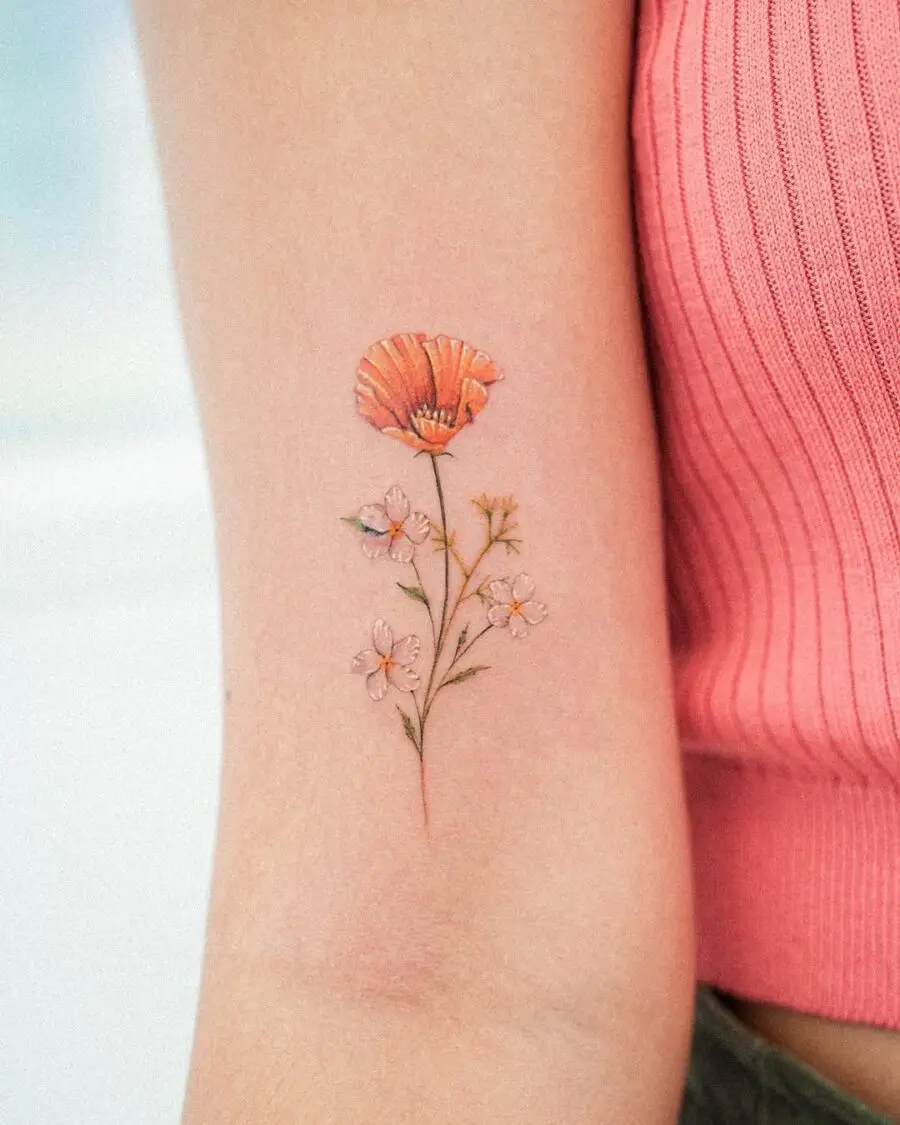 Vibrant sampaguita tattoo captures floral elegance