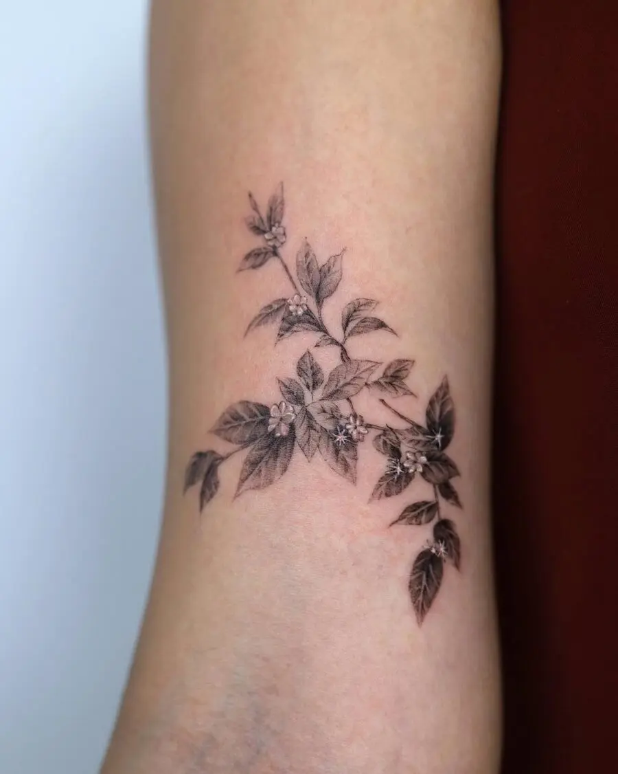 Elegant Sampaguita Tattoo with Detailed Floral Elements
