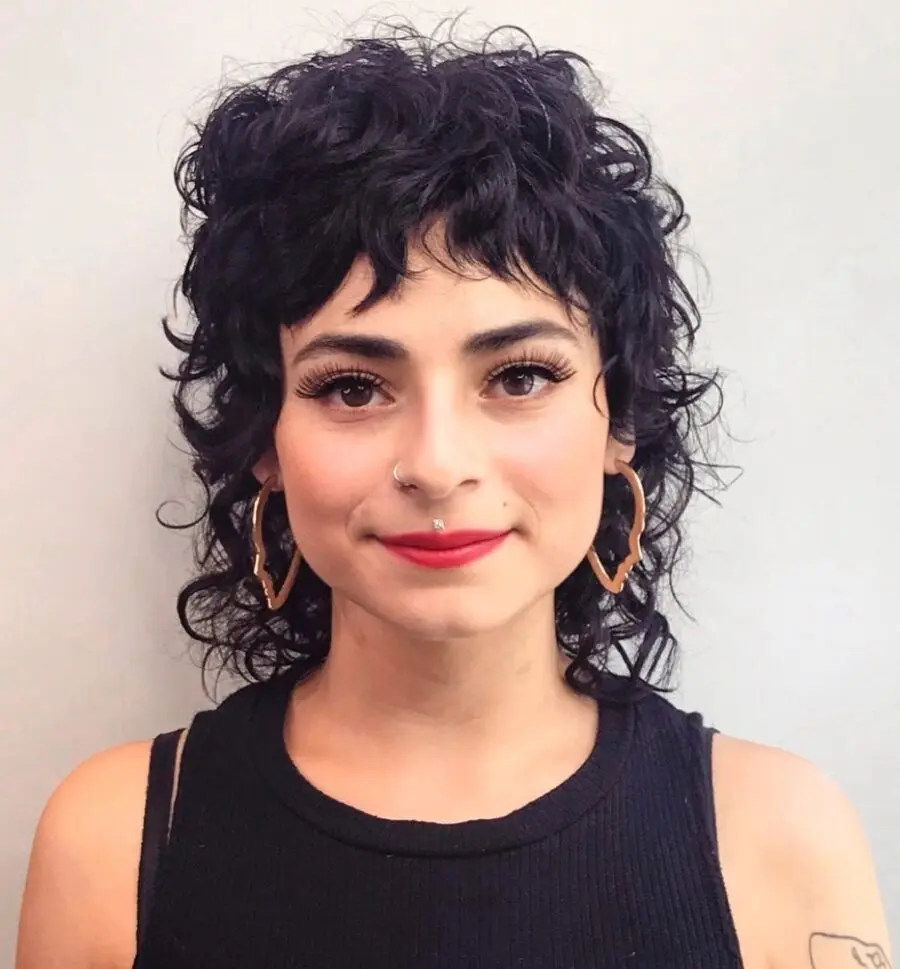 Stylish short curly shag with modern flair