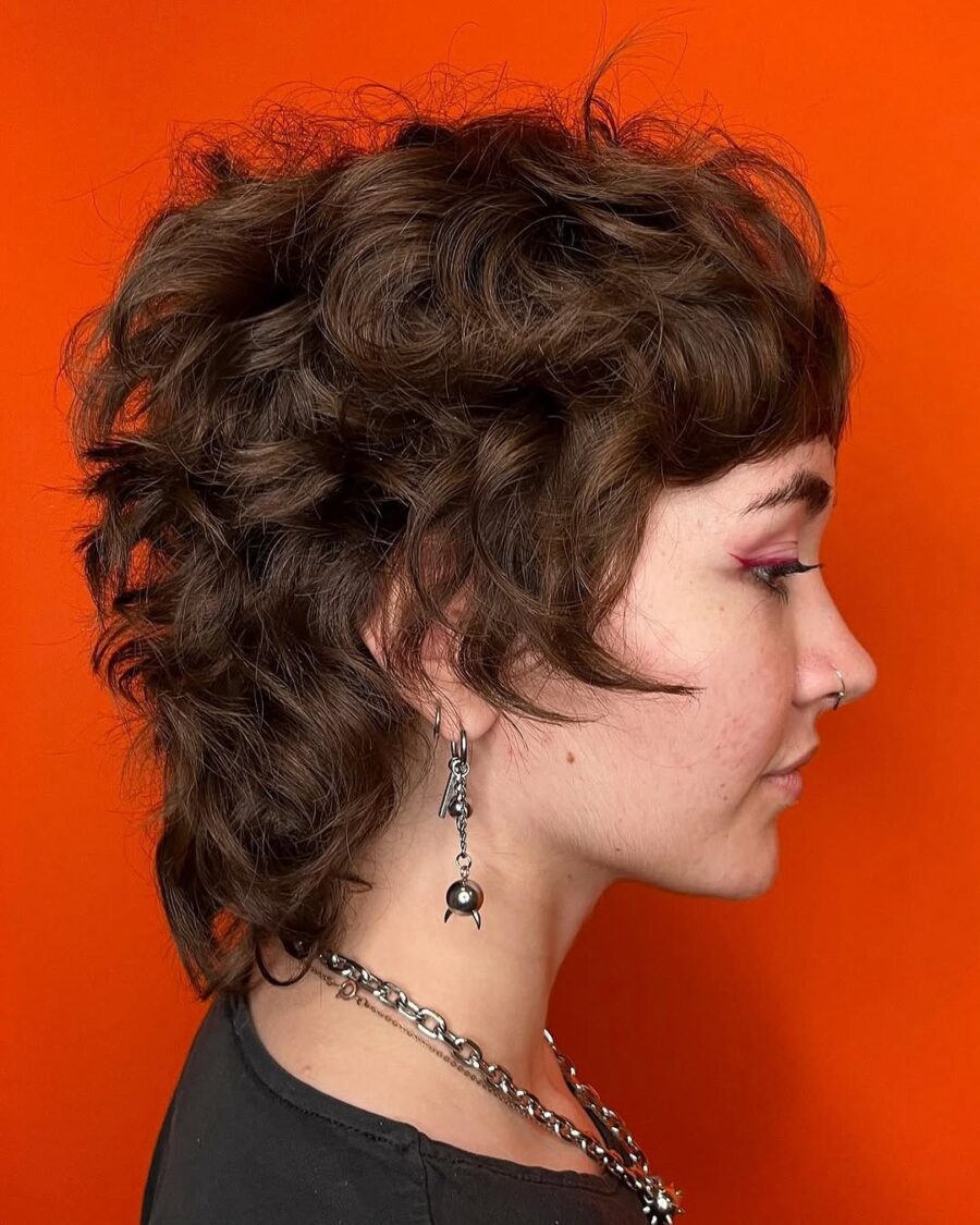 Stylish Short Curly Shag Cut on Display