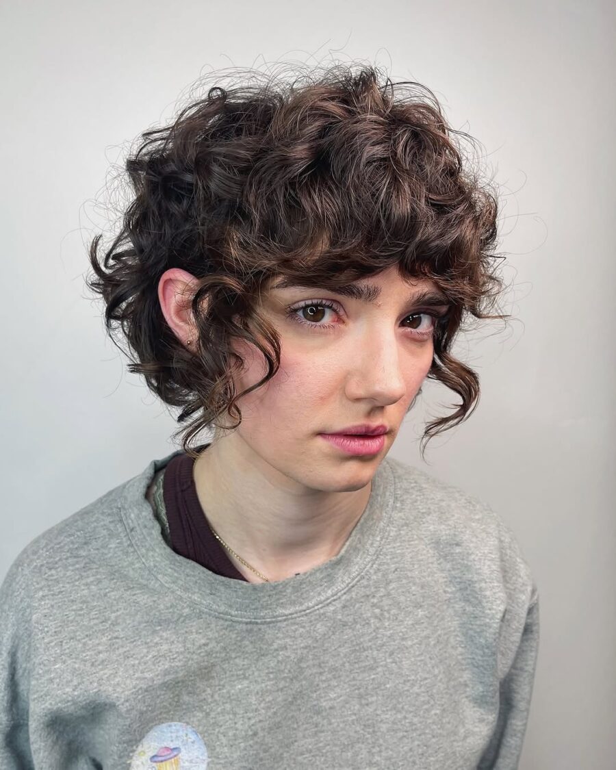 Chic curly shag for effortless style.