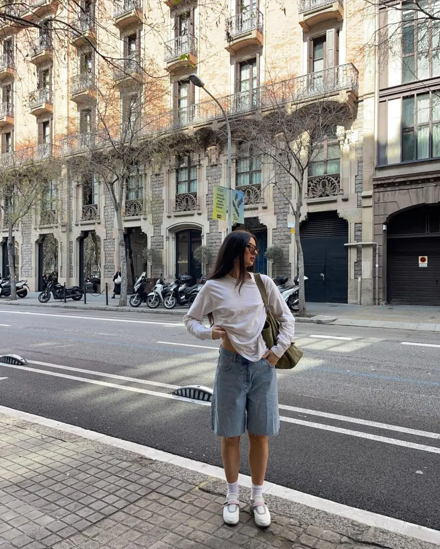 Chic denim shorts for urban wanderers