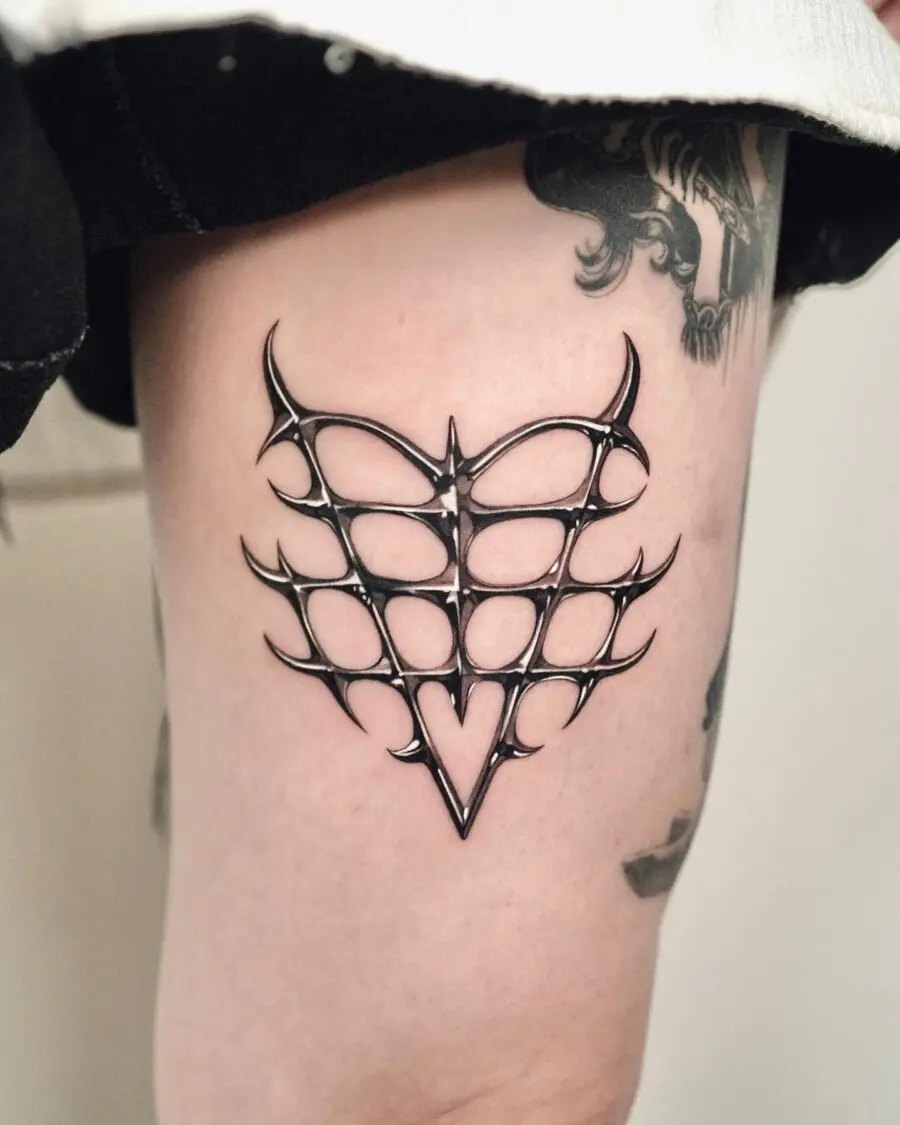 Stunning Silver Ink Geometric Tattoo Design