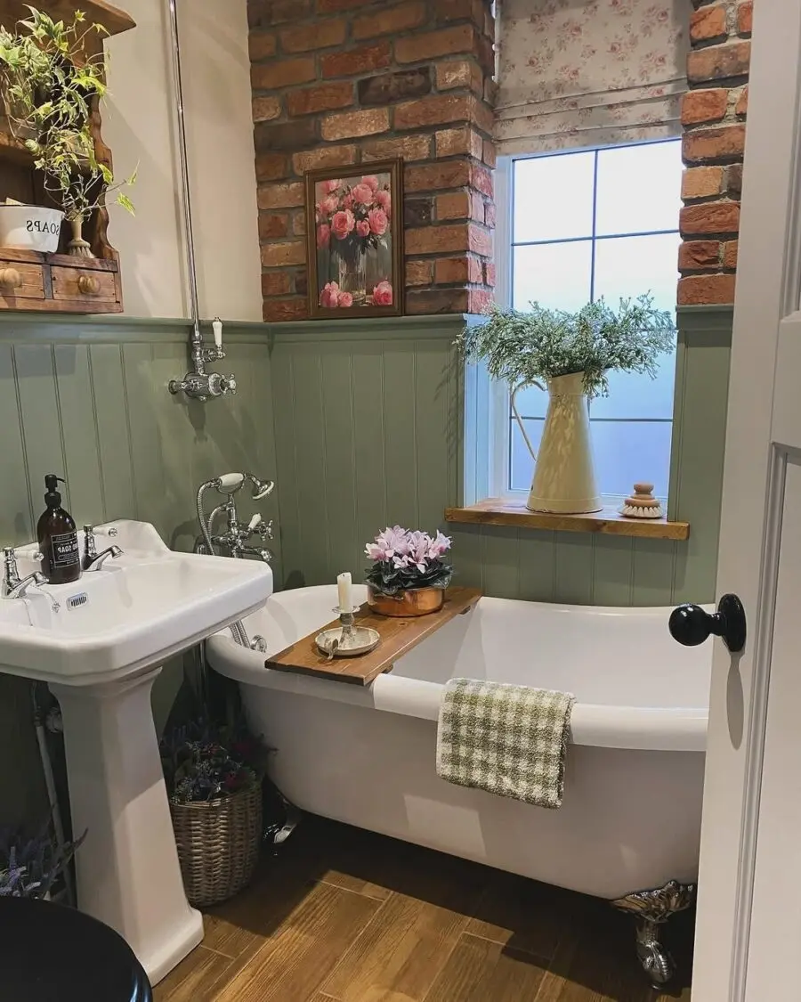 Charming vintage bathroom with rustic accents