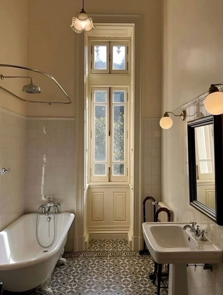 Charming vintage bathroom with elegant details
