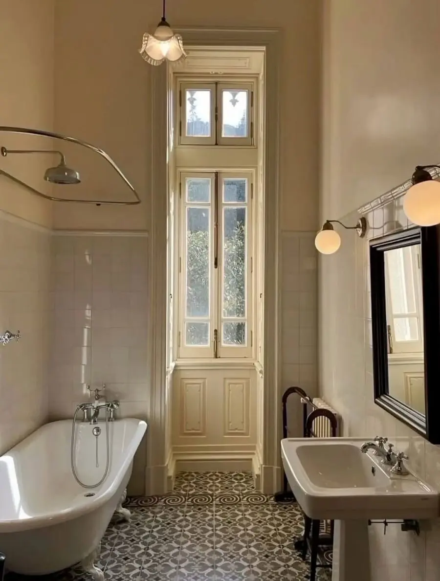 Charming vintage bathroom with elegant details