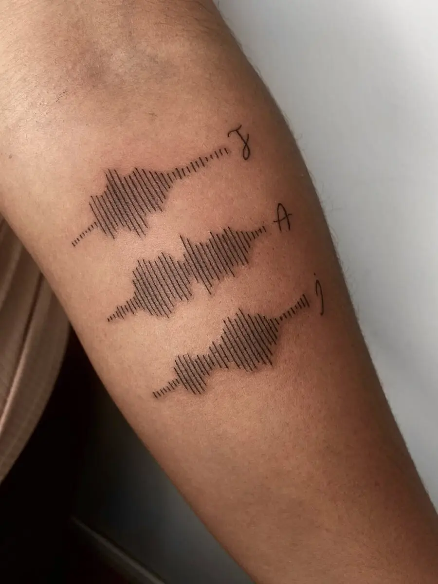Elegant soundwave tattoo showcasing personal meaning