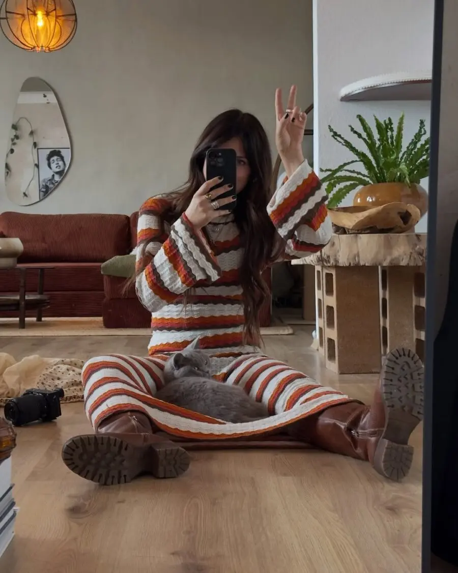 Chic striped dress with playful vibe