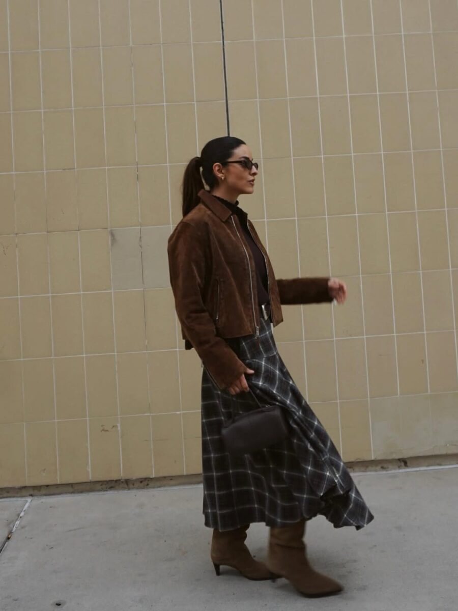 Chic Outfit with Long Skirt and Jacket
