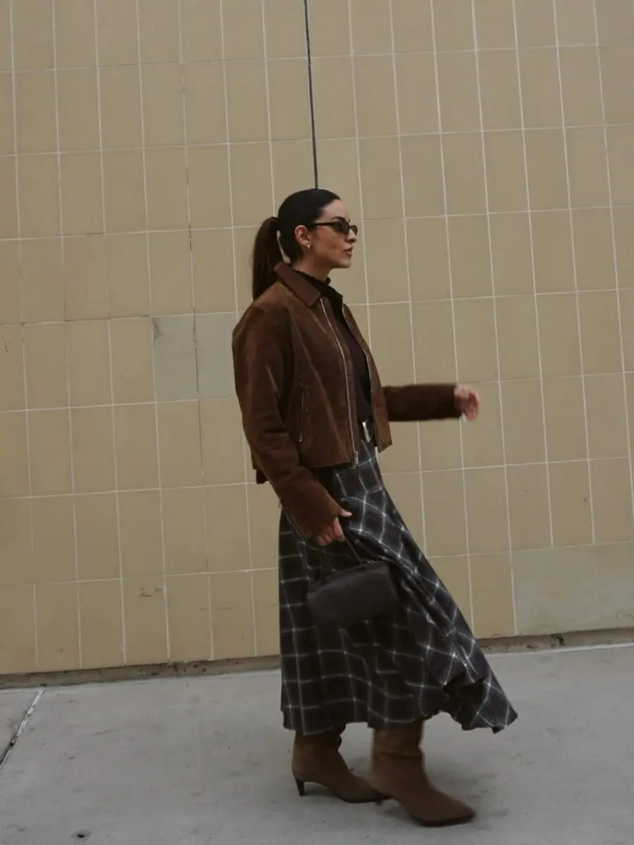 Chic Outfit with Long Skirt and Jacket