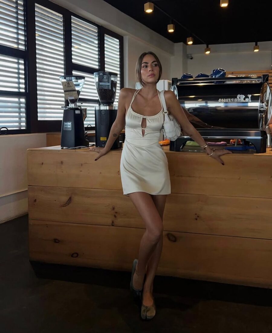 Chic mini dress perfect for coffee dates