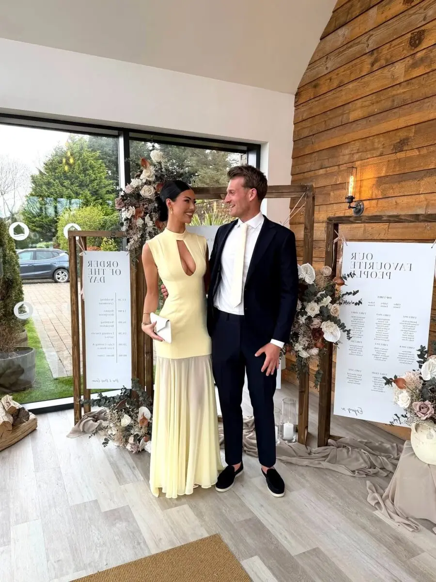 Elegant summer wedding attire for couples