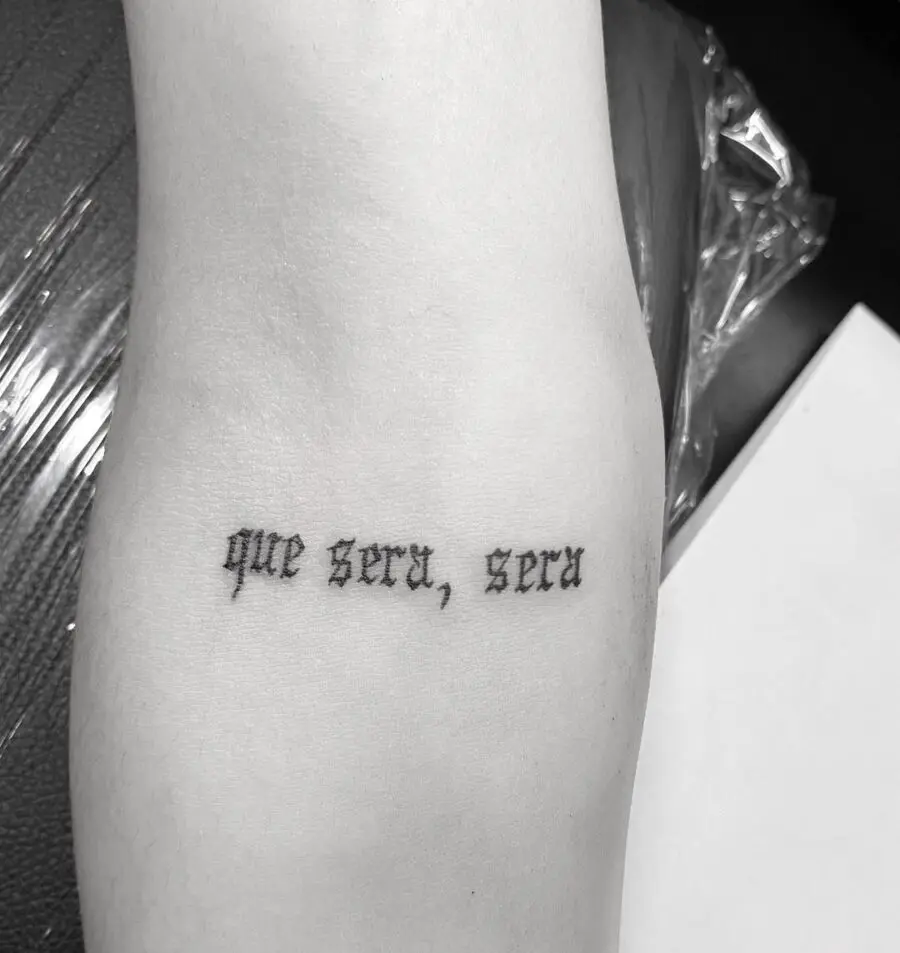 Charming script tattoo with a timeless phrase