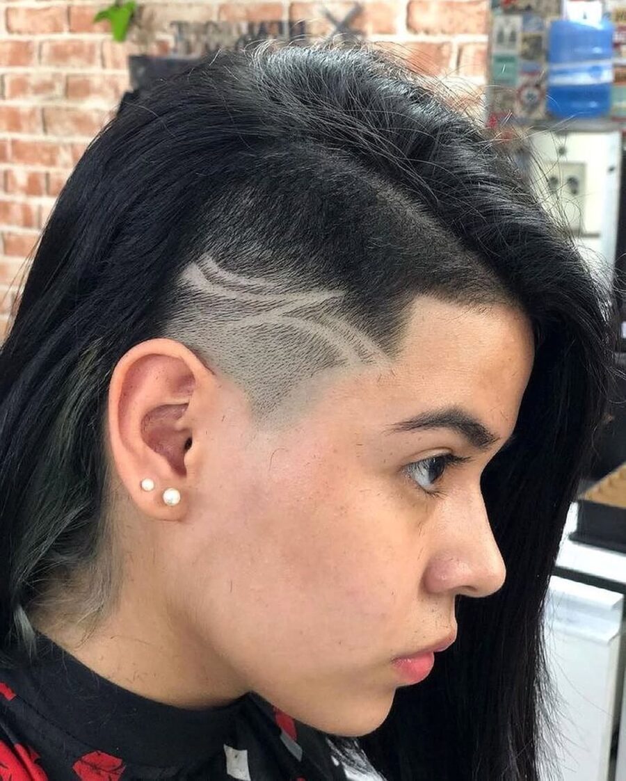 Chic undercut with unique patterned design