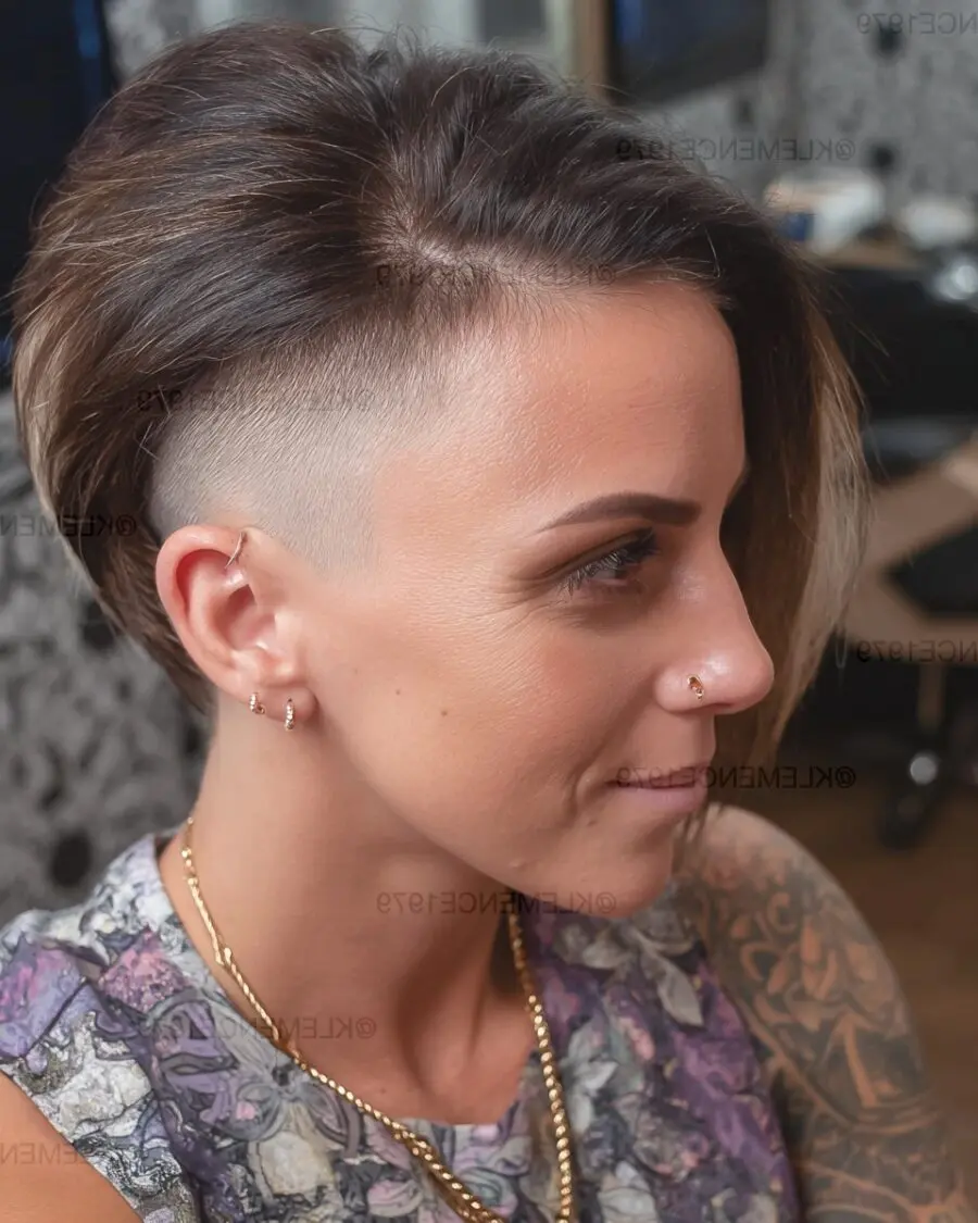 Chic undercut with textured top layers
