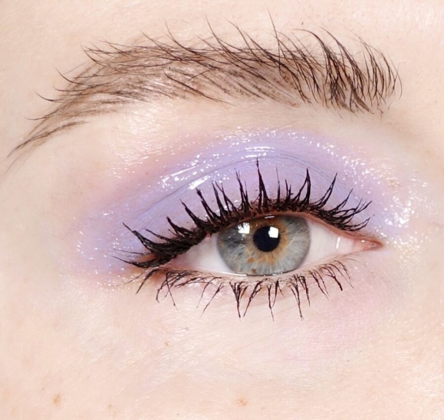 Vibrant lavender eye makeup for summer days