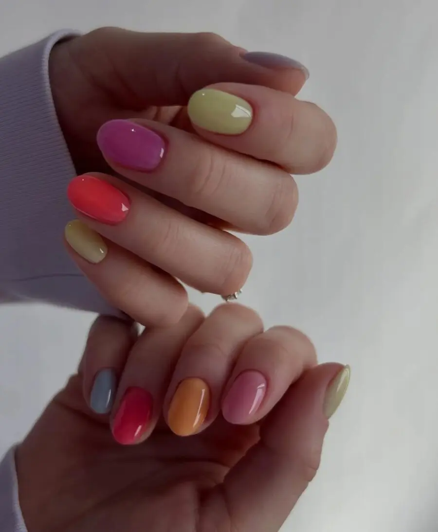 Colorful jelly nails for a playful vibe