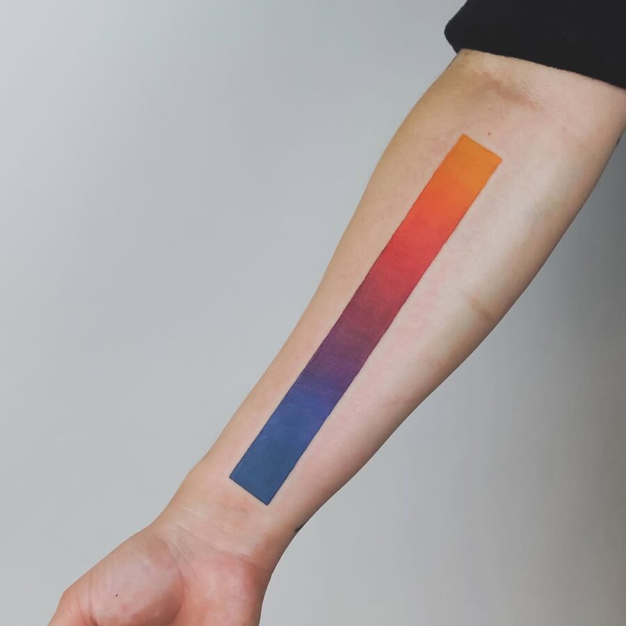 Bold Gradient Tattoo Showcasing Vibrant Colors