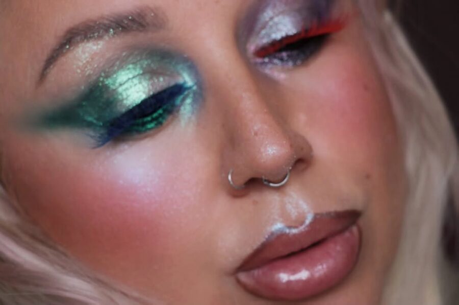Dazzling party makeup with bold colors