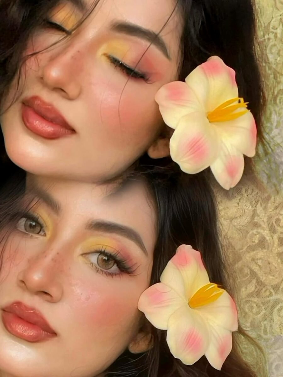 Bright and cheerful summer makeup look