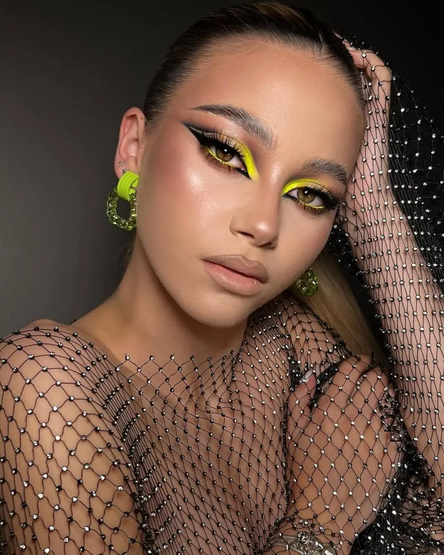 Bold and Vibrant Yellow Eye Makeup Look