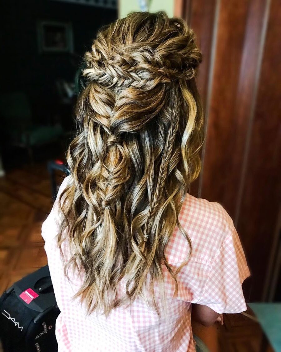 Stunning Viking-inspired braided half updo