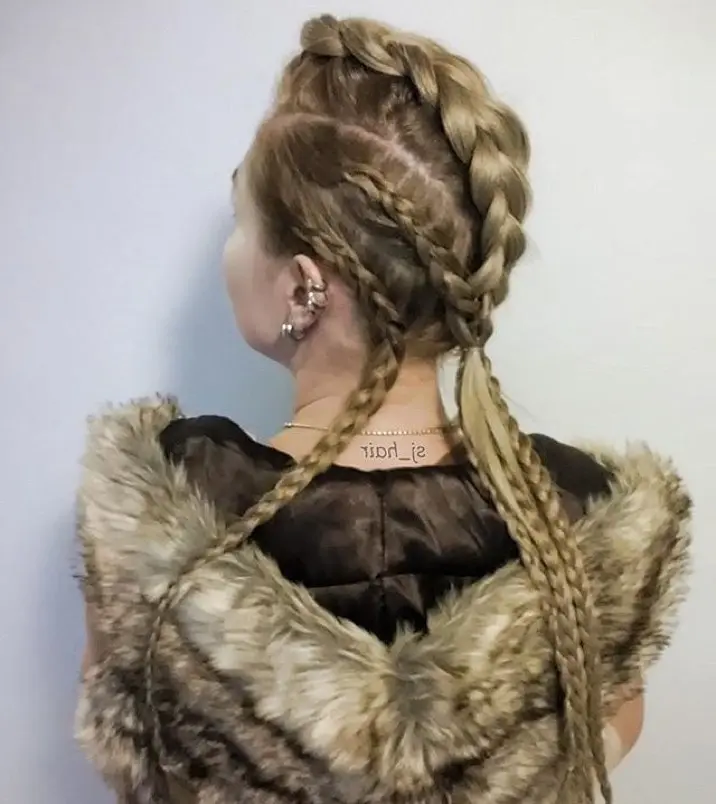 Stunning Viking-Inspired Braided Hairstyle