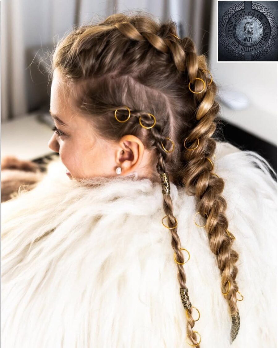 Stylish Viking-Inspired Braided Hairdo