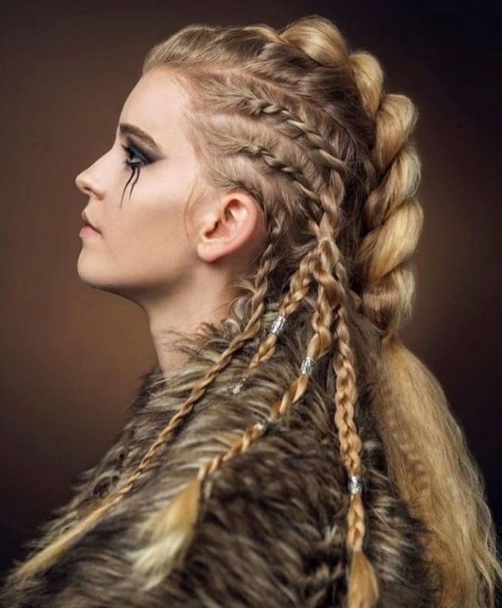 Elegant Viking-Inspired Braided Hairstyle