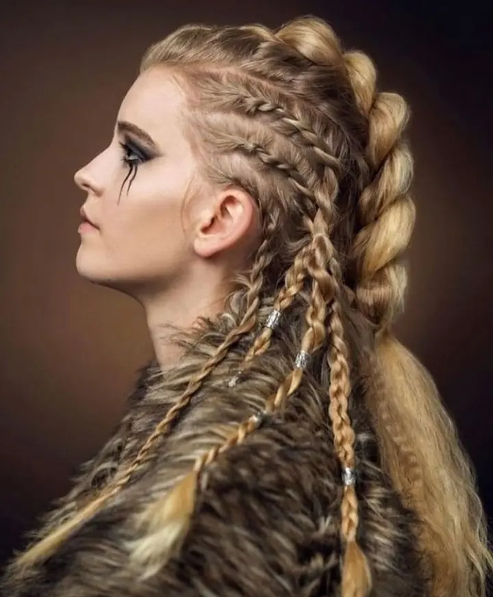 Elegant Viking-Inspired Braided Hairstyle