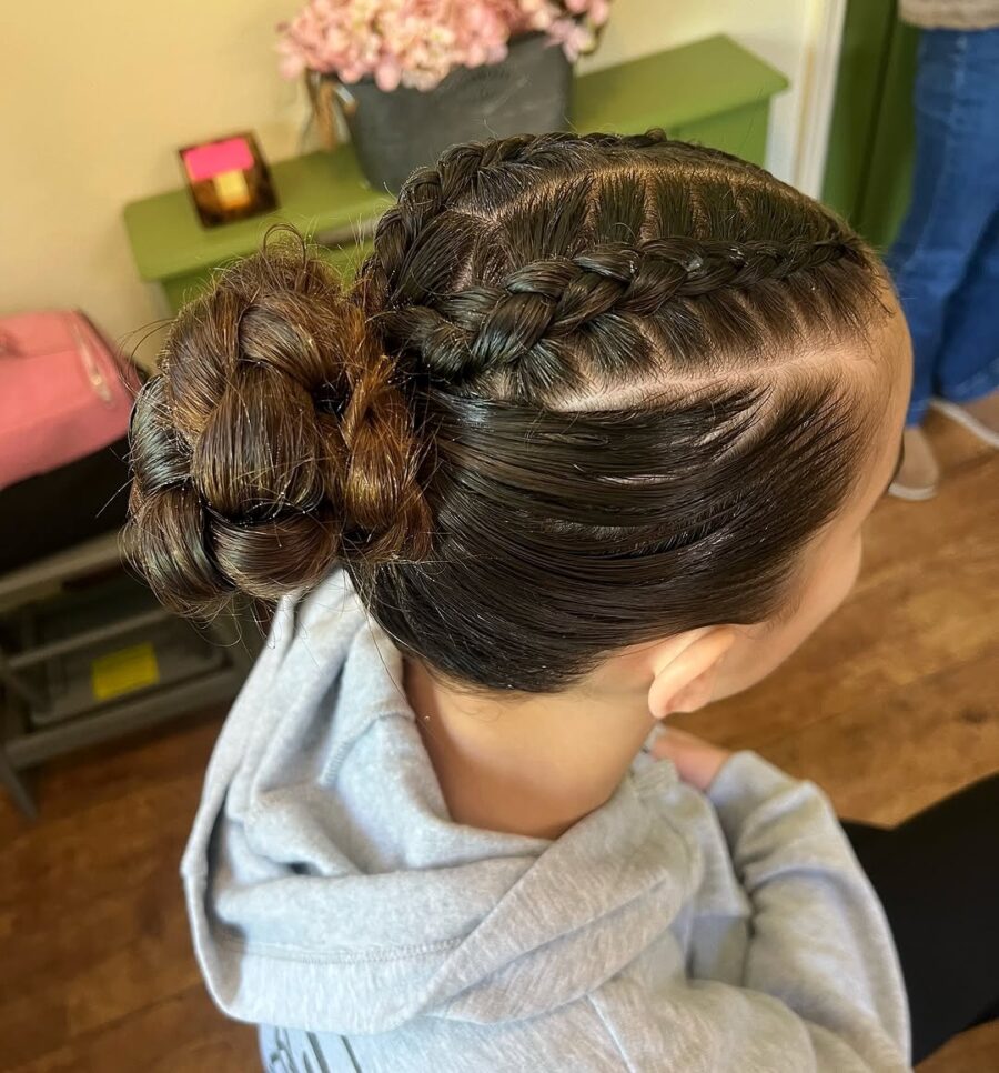 Stylish braided bun for active volleyball players