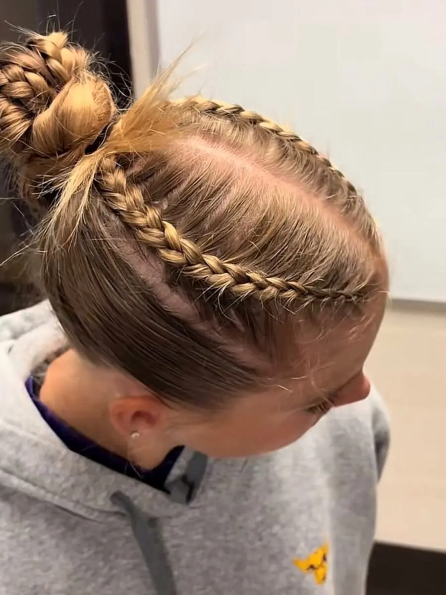 Chic Braided High Bun for Volleyball Players