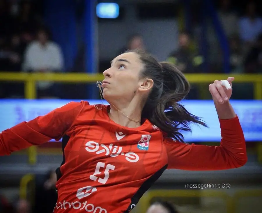 Dynamic hairstyle perfect for volleyball action