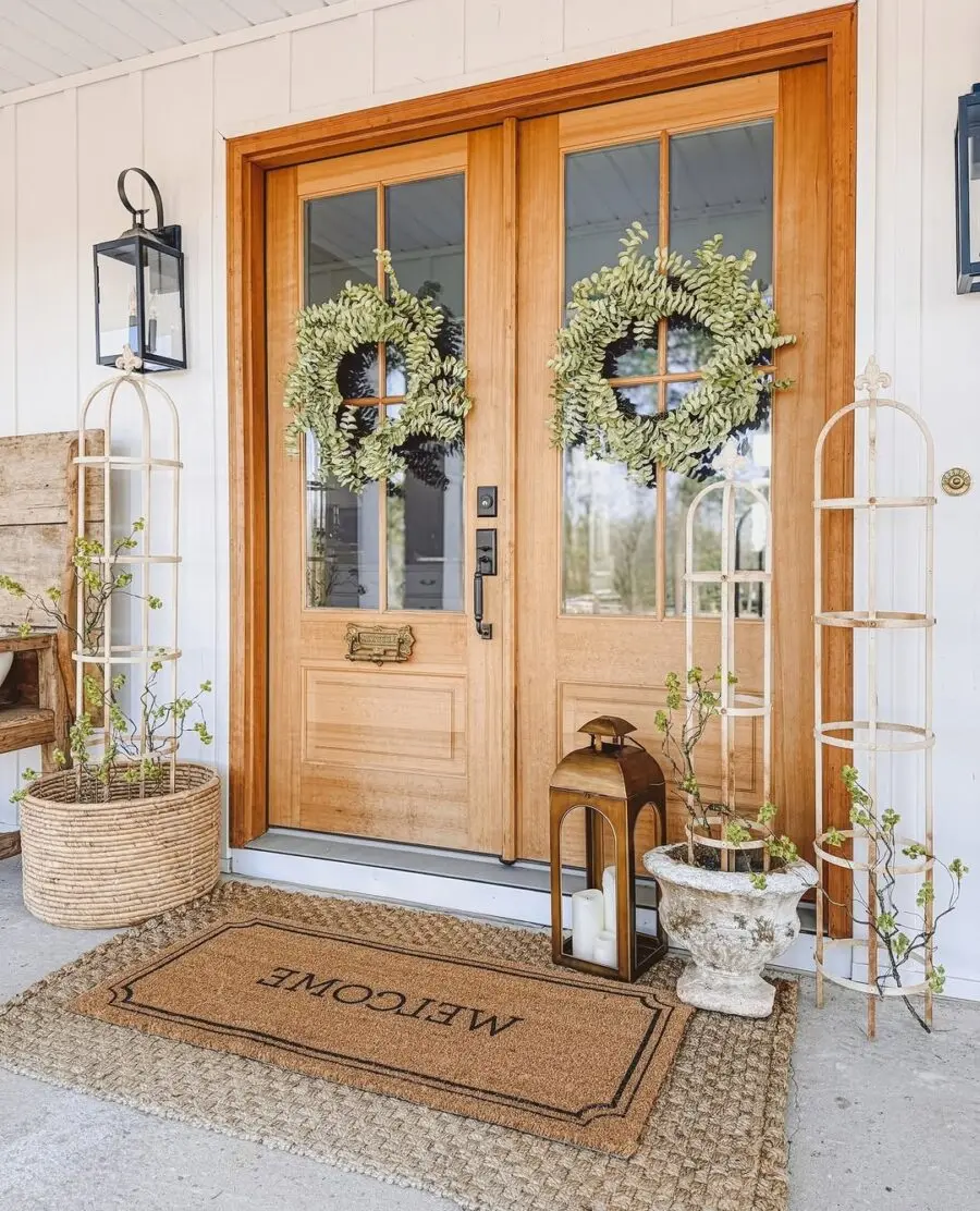 Charming porch decor with natural vibes