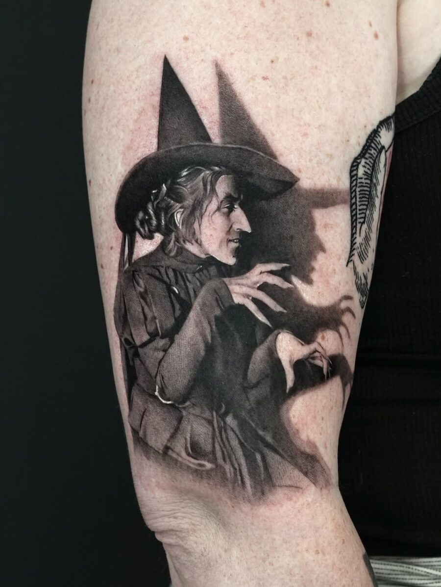 Mysterious witch portrait with iconic hat