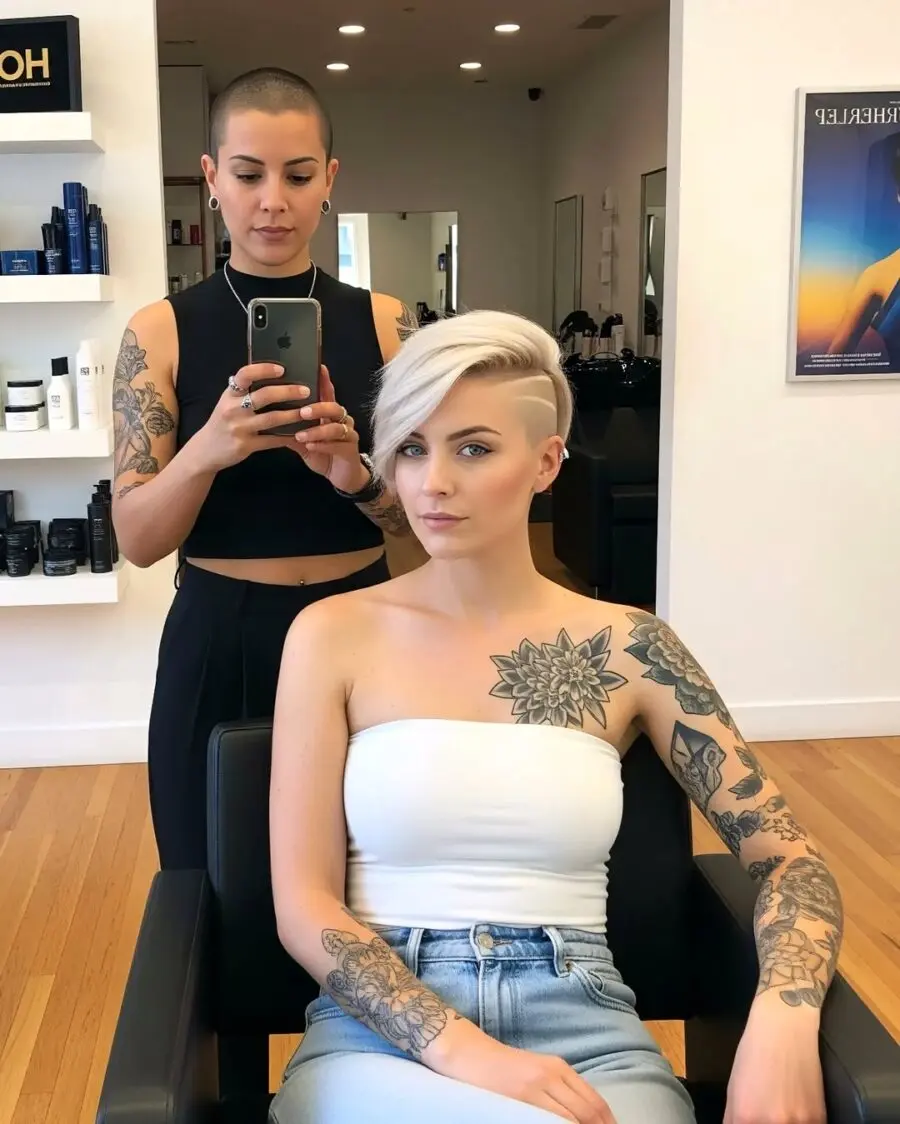 Chic undercut with striking top volume