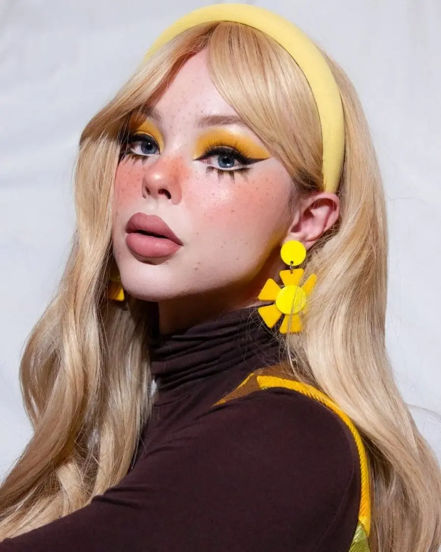Vibrant yellow makeup for bold summer looks