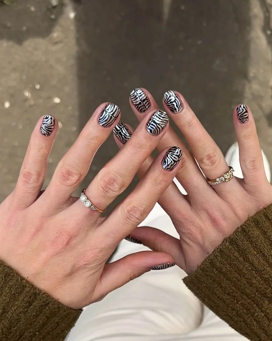 Striking zebra print nails for bold style